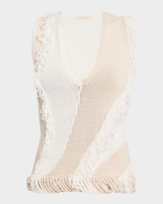 Roaring Fringed Sleeveless Knit Top